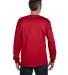 HANES 5596 Tagless Long Sleeve T-Shirt with a Pock Deep Red back view