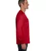 HANES 5596 Tagless Long Sleeve T-Shirt with a Pock Deep Red side view