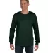 HANES 5596 Tagless Long Sleeve T-Shirt with a Pock Deep Forest front view