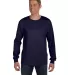 HANES 5596 Tagless Long Sleeve T-Shirt with a Pock Navy front view