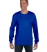 HANES 5596 Tagless Long Sleeve T-Shirt with a Pock Deep Royal front view