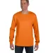 HANES 5596 Tagless Long Sleeve T-Shirt with a Pock Orange front view