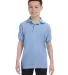 52 054Y Youth Ecosmart Jersey Polo Sport Shirt Light Blue front view