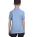 52 054Y Youth Ecosmart Jersey Polo Sport Shirt Light Blue back view