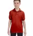 52 054Y Youth Ecosmart Jersey Polo Sport Shirt Deep Red front view