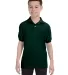 52 054Y Youth Ecosmart Jersey Polo Sport Shirt Deep Forest front view