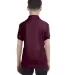 52 054Y Youth Ecosmart Jersey Polo Sport Shirt Maroon back view