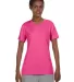 52 483V Cool DRIÂ® Women's Performance V-Neck Te Wow Pink front view
