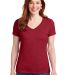 S04V Nano-T Women's V Neck T Shirts in Deep Red