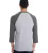 42BA X-Temp Three-Quarter Sleeve Baseball T-Shirt Light Steel/ Charcoal back view