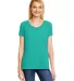 Hanes 42VT Women's V-Neck Triblend Tee with Fresh  Breezy Green Triblend front view