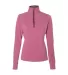 197 8433 Omega Stretch Terry Women's Quarter-Zip P in Fuchsia triblend front view