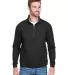 197 8434 Omega Stretch Terry Quarter-Zip Pullover in Black triblend front view