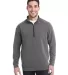 197 8434 Omega Stretch Terry Quarter-Zip Pullover in Charcoal triblend front view