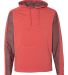 197 8435 Omega Stretch Terry Hooded Pullover Red Triblend front view