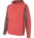 197 8435 Omega Stretch Terry Hooded Pullover Red Triblend side view
