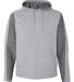 197 8435 Omega Stretch Terry Hooded Pullover Silver Grey Triblend front view