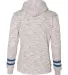 197 8674 Women's Melange Fleece Striped Sleeve Hoo White/ Royal back view