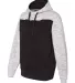 197 8676 Melange Fleece Colorblocked Hooded Pullov Black/ White side view