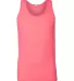 BB408W Poly/Cotton Tank NEON HTHR PINK front view