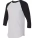BB453W 50/50 Three-Quarter Sleeve Raglan T-shirt HTHR GREY/ BLACK side view
