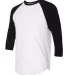 BB453W 50/50 Three-Quarter Sleeve Raglan T-shirt WHITE/ BLACK side view