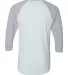 BB453W 50/50 Three-Quarter Sleeve Raglan T-shirt LT BLUE/ HTH GRY back view