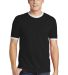 2410W Fine Jersey Ringer T-Shirt in Black/ white front view