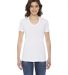 BB301W Ladies' Poly-Cotton Short-Sleeve Crewneck in White front view