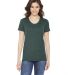 BB301W Ladies' Poly-Cotton Short-Sleeve Crewneck in Heather forest front view