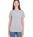 2356W Ladies' Fine Jersey Short Sleeve Classic V-N HEATHER GREY front view