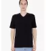 24321W Unisex Fine Jersey Short Sleeve Classic V-N Black front view