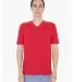 24321W Unisex Fine Jersey Short Sleeve Classic V-N Red front view