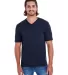 24321W Unisex Fine Jersey Short Sleeve Classic V-N Navy front view