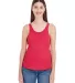 BB308W Ladies' Poly-Cotton Racerback Tank Top Heather Red front view