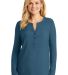 242 LK5432 Port Authority Ladies Concept Henley Tu in Dusty blue front view