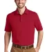 242 K164 Port Authority SuperPro Knit Polo Rich Red front view