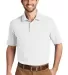 242 K164 Port Authority SuperPro Knit Polo White front view