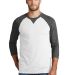 1001 NEA121 New Era  Sueded Cotton 3/4-Sleeve Base Black He/White front view