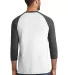 1001 NEA121 New Era  Sueded Cotton 3/4-Sleeve Base Black He/White back view