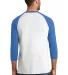 1001 NEA121 New Era  Sueded Cotton 3/4-Sleeve Base Royal Hthr/Wht back view