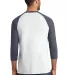 1001 NEA121 New Era  Sueded Cotton 3/4-Sleeve Base Tr Navy He/Wht back view