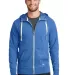 1001 NEA122 New Era  Sueded Cotton Full-Zip Hoodie Royal Heather front view