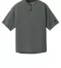 1001 YNEA600 New Era  Youth Cage Short Sleeve 1/4- Graphite front view