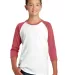 238 DT6210Y District  Youth Very Important Tee  3/ Hthrd Red/Wht front view