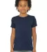 3413Y Bella + Canvas Youth Triblend Jersey Short S in Solid nvy trblnd front view