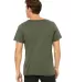 3014 Bella + Canvas Raw Neck Tee in Military green back view