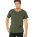 3014 Bella + Canvas Raw Neck Tee in Military green front view