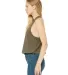 6682 Women's Racerback Cropped Tank Crop Top  in Heather olive side view