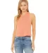 6682 Women's Racerback Cropped Tank Crop Top  in Heather sunset front view